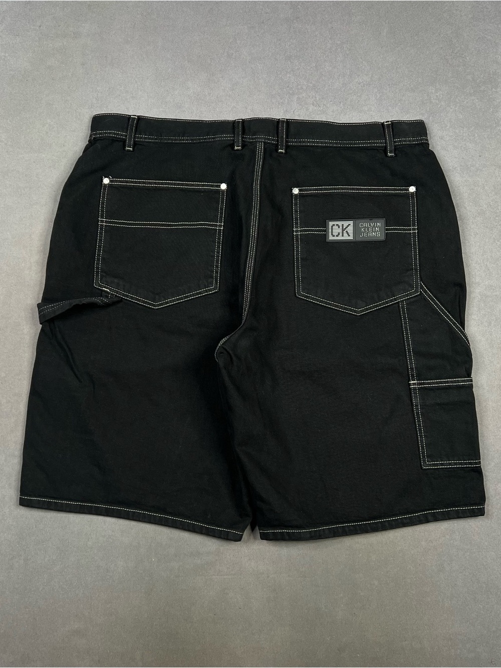Calvin Klein Black Cargo Shorts with Contrast Stitching